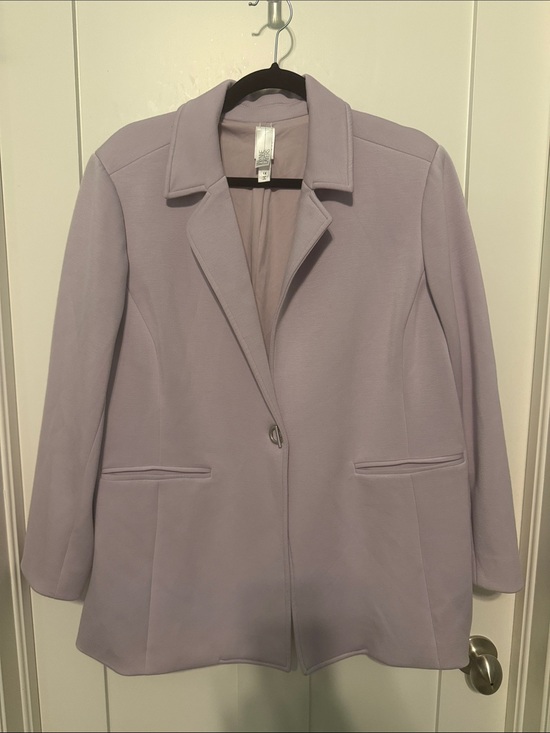 Wynne Layers Jackets & Blazers - Wynne Layers Women's Lilac Single-Button Classic Business Casual Blazer Size 1X